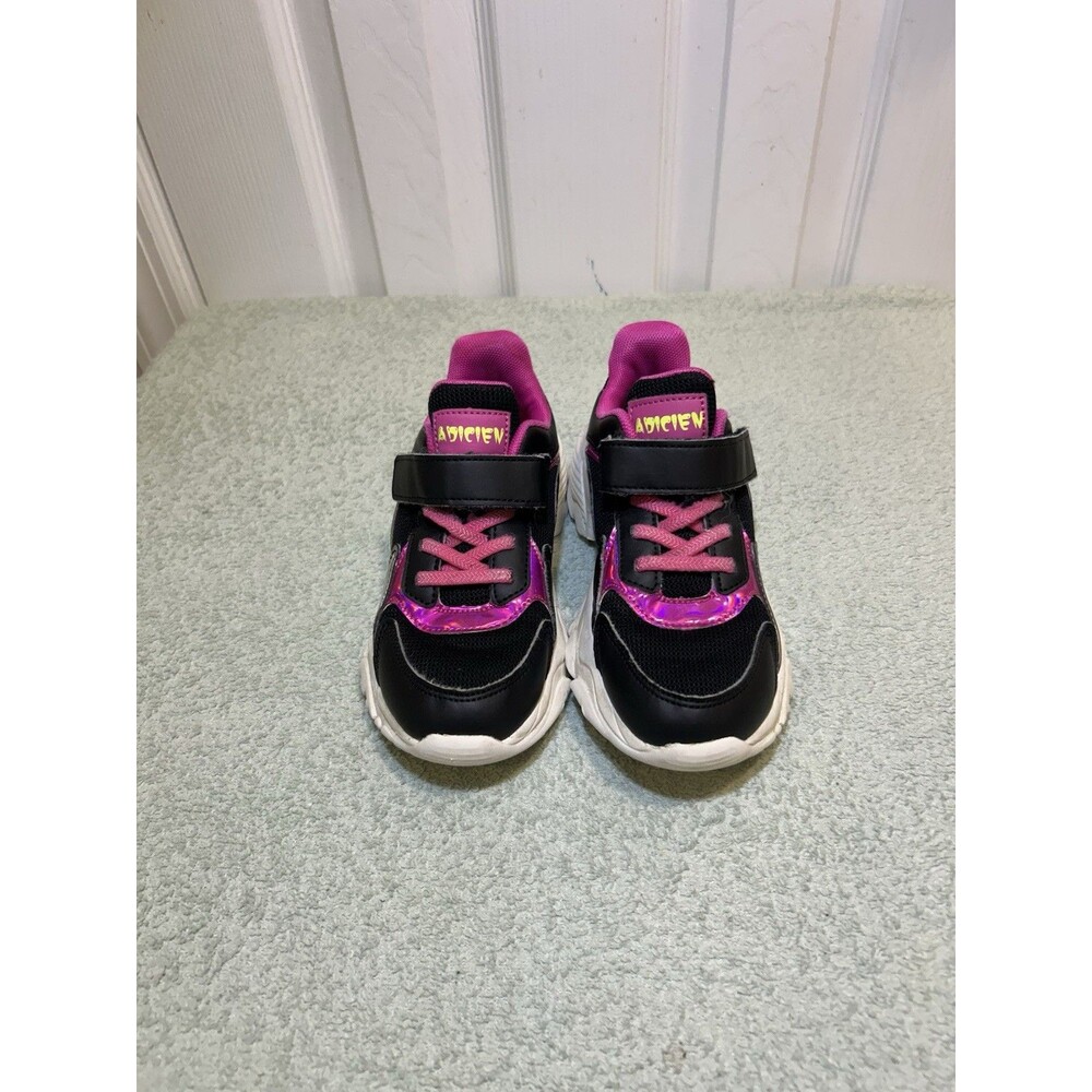 ADICIEW Girls Sneakers EU 33 US Youth 2 Black Pink Chunky Athletic Shoes